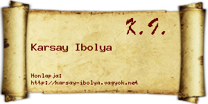 Karsay Ibolya névjegykártya